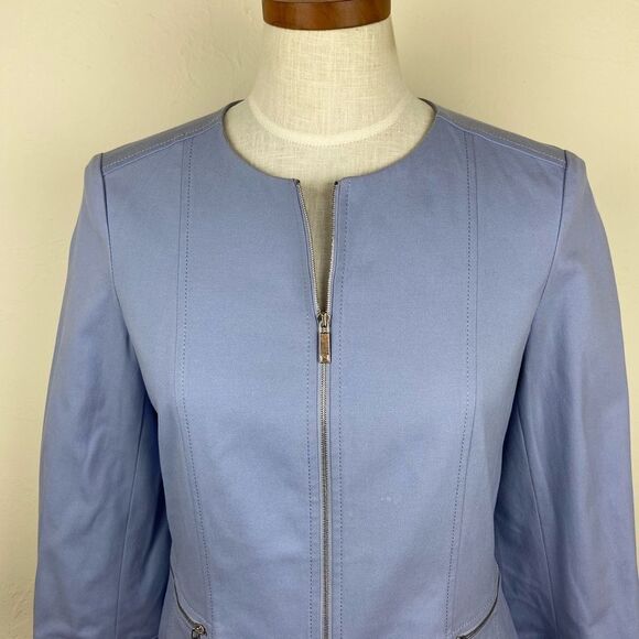 Lafayette 148 Zip-Up Jacket - Violet - Picture 3 of 6